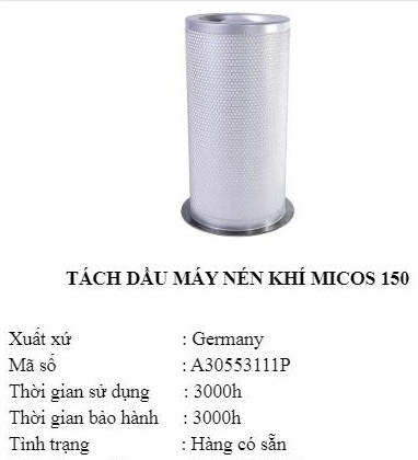 lọc tách dầu yujin micos - Việt nhật