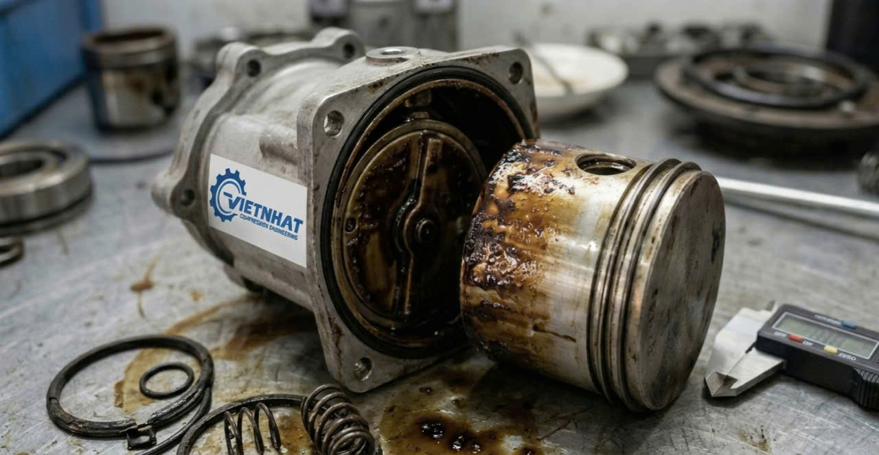 So sánh cụm van cửa nạp của máy nén khí trục vít bị kẹt dầu trước khi vệ sinh So sánh cụm van cửa nạp của máy nén khí trục vít bị kẹt dầu trước khi vệ sinh